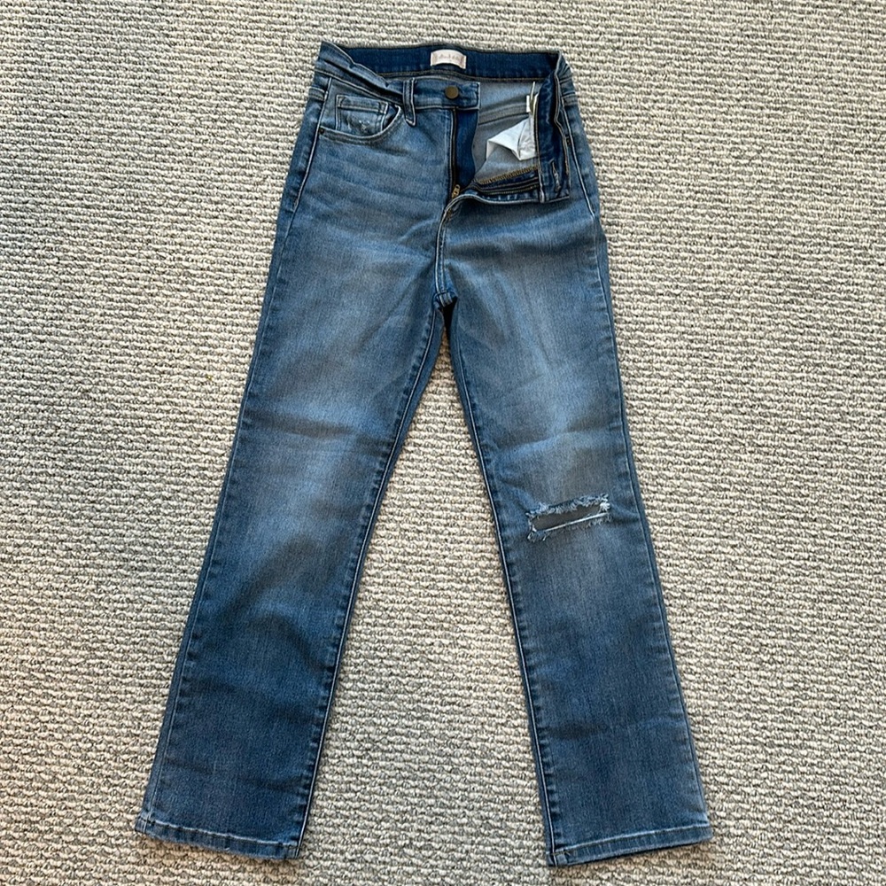 Altar’d State Slightly Flared Jeans in Blue Wash, Very Lightly Worn